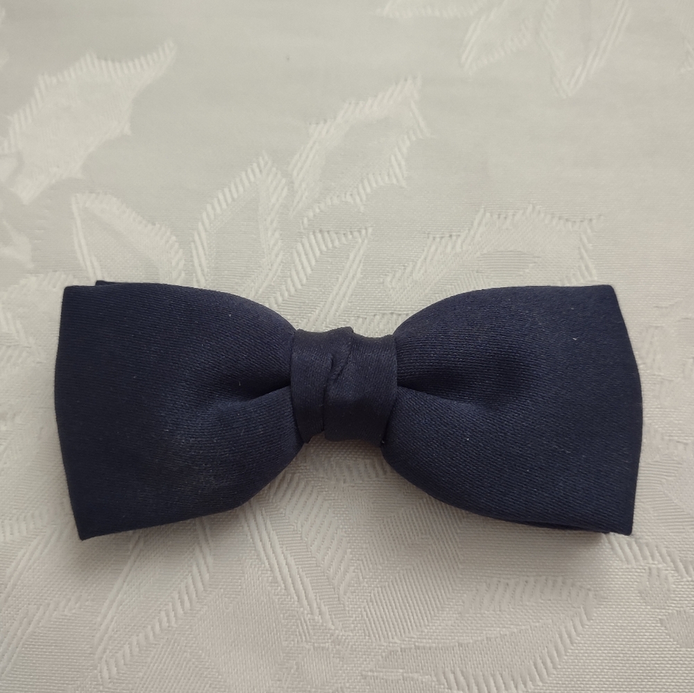 Royal Clip Bow Tie Silk Navy Blue
